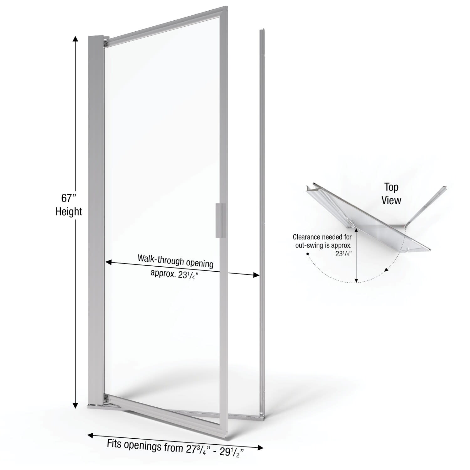 Shop Basco A002 5cl Sopora 67 High X 29 1 2 Wide Hinged Framed Shower Overstock 17322948
