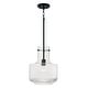 preview thumbnail 5 of 10, Nyla 1-light Pendant w/ Clear Fluted Glass Matte Black