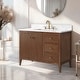 preview thumbnail 67 of 128, Vanity Art 42" Single Sink Bathroom Vanity Cabinet with Engineered Marble Countertop
