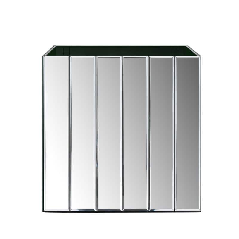 14" Mirrored Square Floor Vase