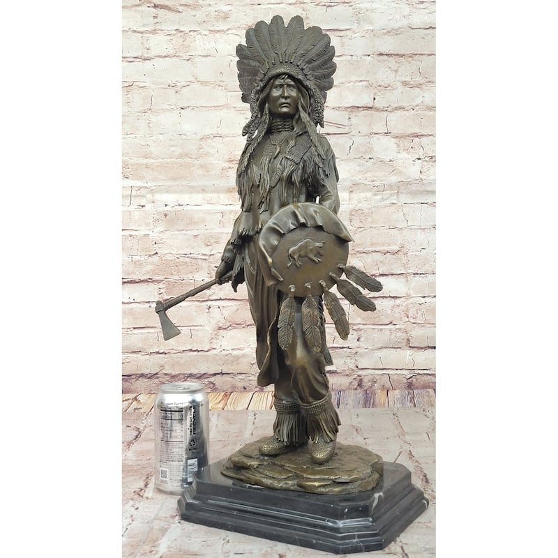Appeal To The Great Spirit Sioux Chief Indian Bronze Statue By Mario Nick Figurine