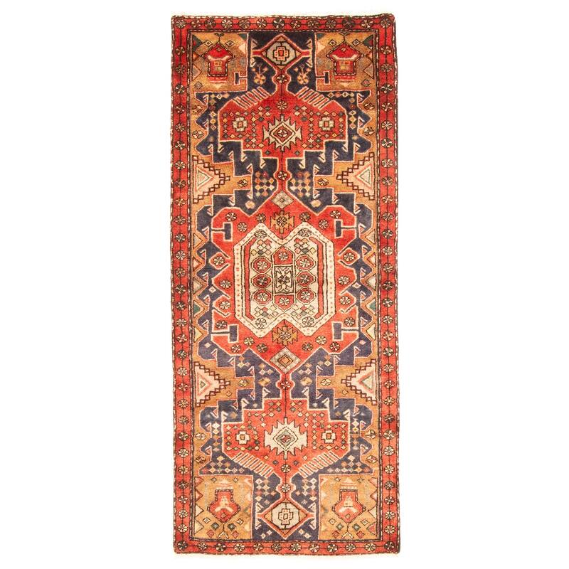 ECARPETGALLERY Hand-knotted Andelz Navy Wool Rug - 2'9 x 6'5