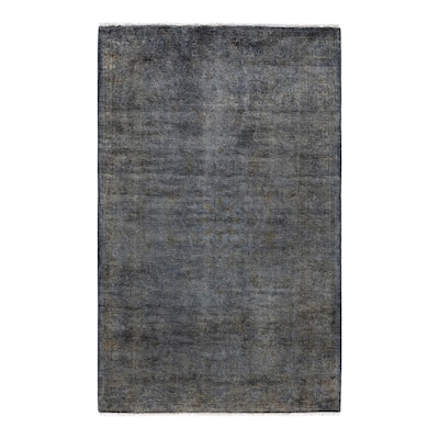 Contemporary Overdyed Wool Hand Knotted Area Rug - 3' 3" x 5' 1"