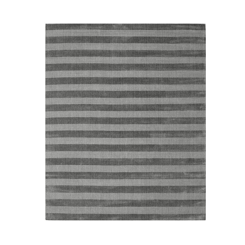 Hand-Knotted Wool Loop and Pile Rug, 9' x 12', Brown Area Rug, Timeless Elegant Design for Bedroom or Office - L