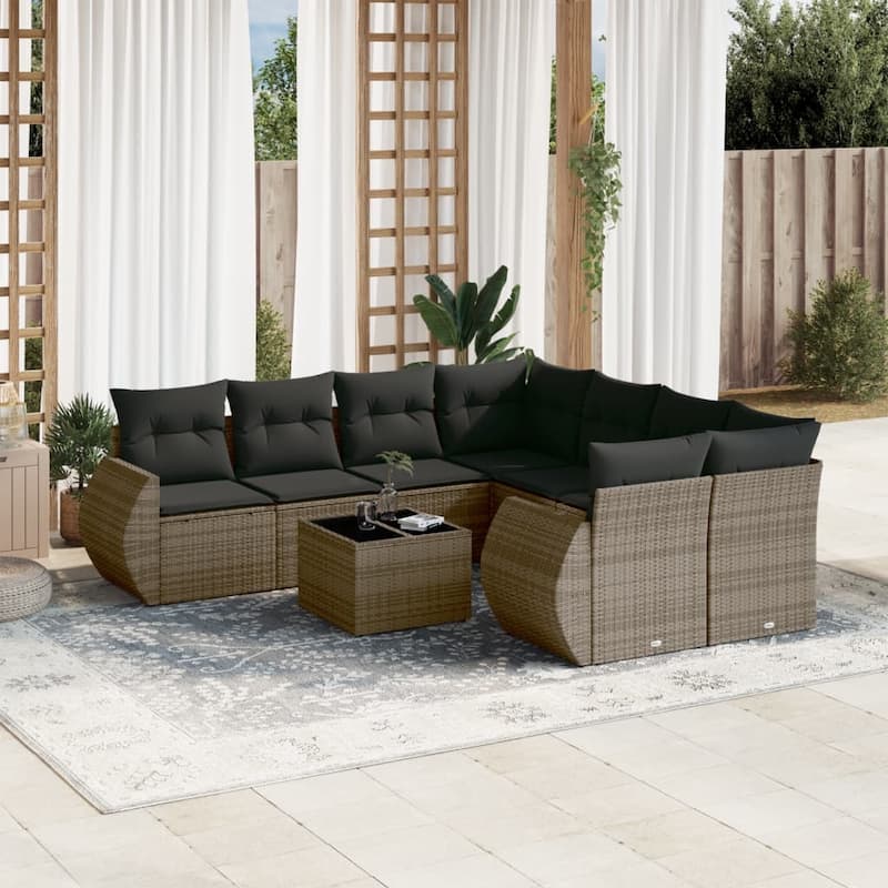 vidaXL Garden Sofa Set - 21.7 x 21.7 x 14.6 - Grey