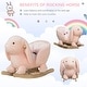 preview thumbnail 4 of 3, Qaba Wooden Rocking Horse with Sound, Pink