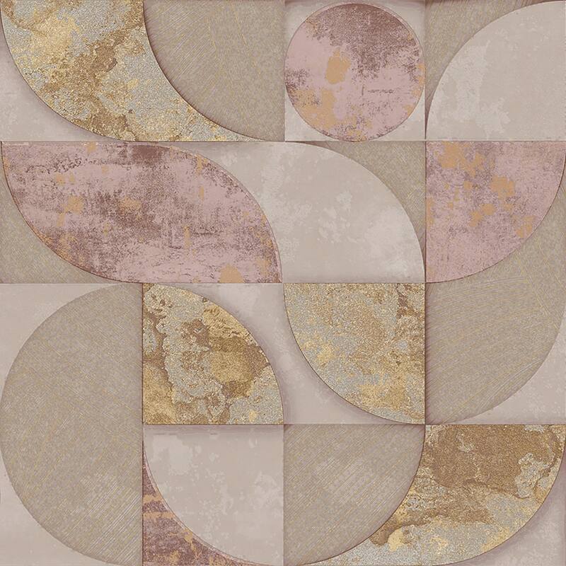 Galerie Wallcoverings Stratum Collection Geometrico Vinyl on Non-woven Metallic Wallpaper Roll Double Width