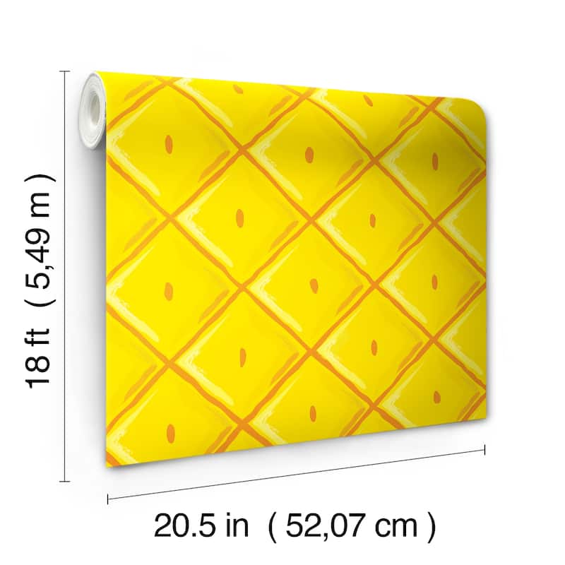 RoomMates SpongeBob SquarePants Pineapple Yellow Peel and Stick Wallpaper - N/A