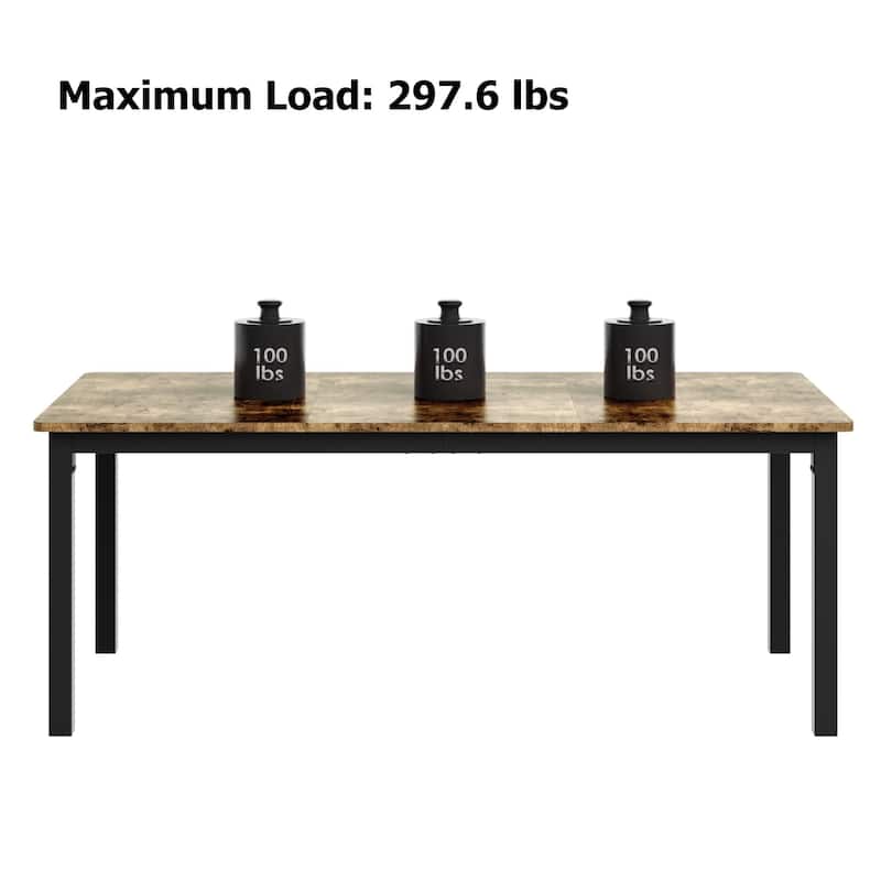 Industrial Dining Table, Large Dining Table for Kitchen