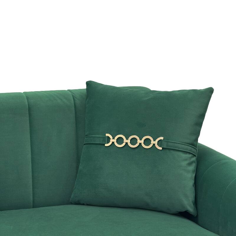 87.4" Luxury Loveseat Sofa with Metal Legs, Round Arms