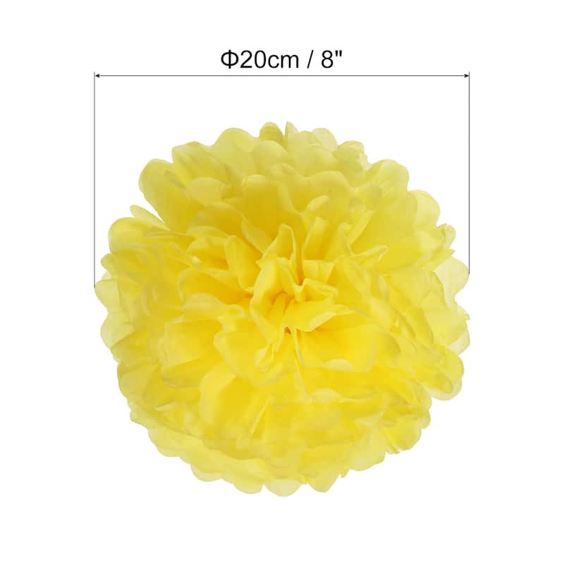 10Pcs Tissue Pom Poms Paper Flowers Ball Party Wedding Decor - Yellow