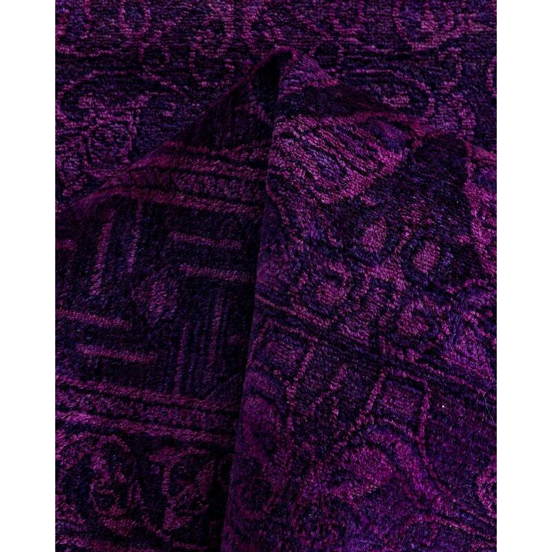 Contemporary Overdyed Wool Hand Knotted Runner - 2' 6" x 12' 5"
