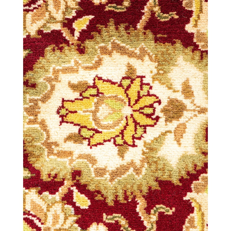 Overton Hand Knotted Wool Vintage Inspired Traditional Mogul Red Area Rug - 4' 9" x 7' 4"