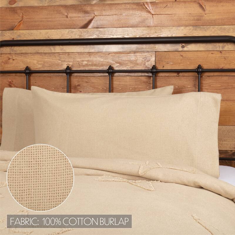 Burlap Pillow Case Set