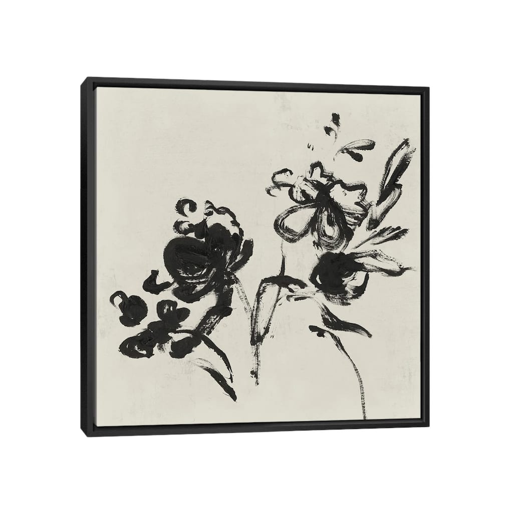 iCanvas "Black Florals I" by Isabelle Z Framed Canvas Print