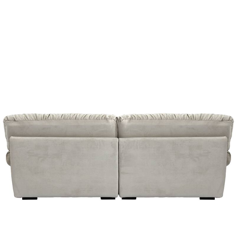 105'' Modern Section Sofa with Arms Velvet Fabric Sofa For Living Room