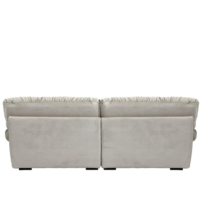 89" Fluffy Cloud Couches Sectional, Modern Minimalist Sofas With Two Pillows