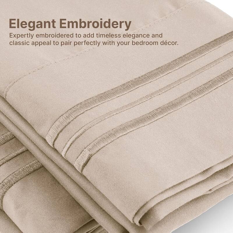 CGK Linens 6 Piece Extra Deep Pocket Microfiber Hotel Luxury Bed Sheets Set