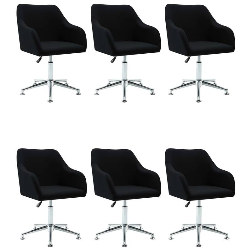 vidaXL Dining Chair 360 Degrees Swivel Accent Desk Chair with Arms Fabric - 21.7" x 20.9" x (30.7"-36.2")