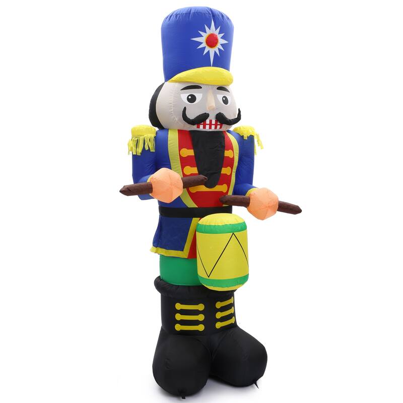Inflatable 7ft Nutcracker Drummer Outdoor Christmas Yard Decoration