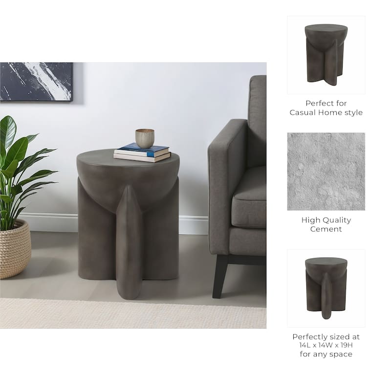 Pottery Contemporary Accent Table with Geometric Base and Clean Lines - 14" x 14" x 19"