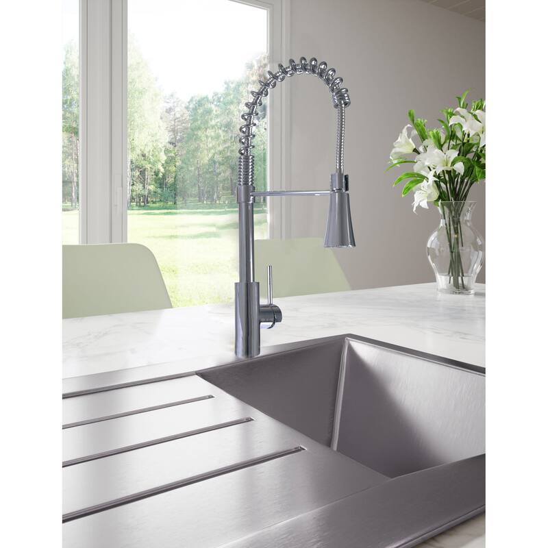 Design House Spencer 1.8 GPM Single Hole Pre-Rinse Kitchen Faucet -