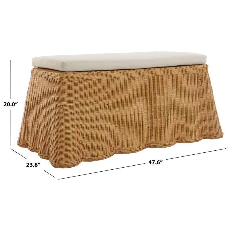 SAFAVIEH Couture Hylda Rattan Bench - 48"W x 24"D x 20"H