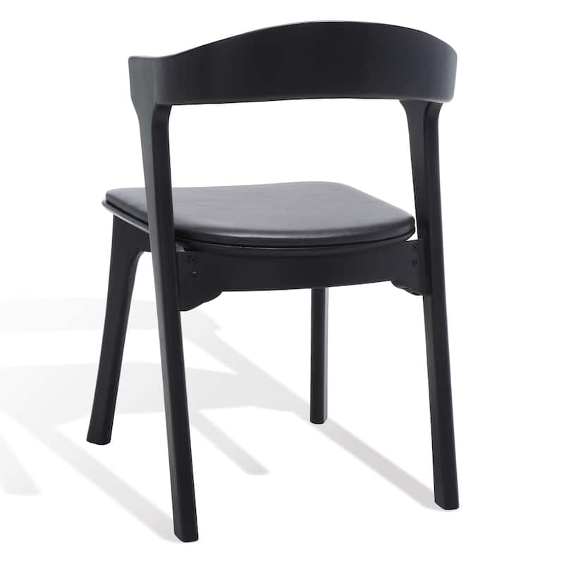 SAFAVIEH Couture Manrica Wood & Leather Dining Chair (Set of 2) - 20 In W x 23 In D x 31 In H - 20Wx23Dx31H
