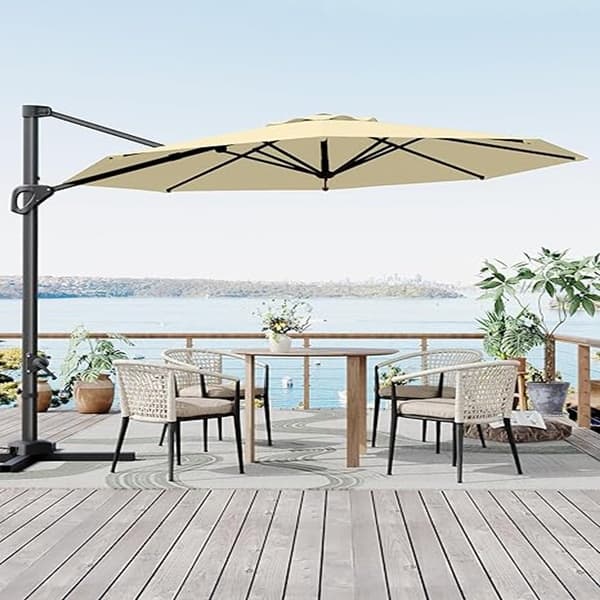 extra small patio umbrella PURPLE LEAF 15x9ft Double-Sided Rectangular Outdoor Market with Base, Light Grey The durable steel pole features a rust 10ft Mini Patio Umbrella 360