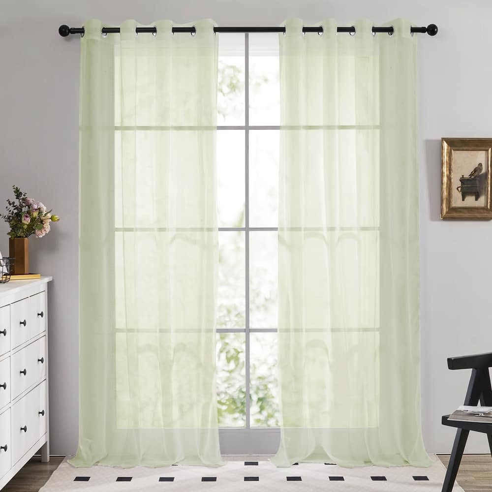 Grommet Sheer Curtain for Living Room 2 Panels