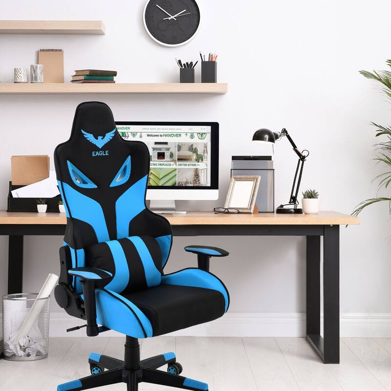 Hanover Commando Ergonomic Gaming Chair in Black and Electric Blue with
