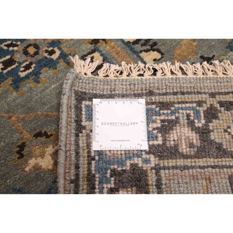 ECARPETGALLERY Hand-knotted Finest Agra Jaipur Teal Wool Rug - 2'5 x 7'10