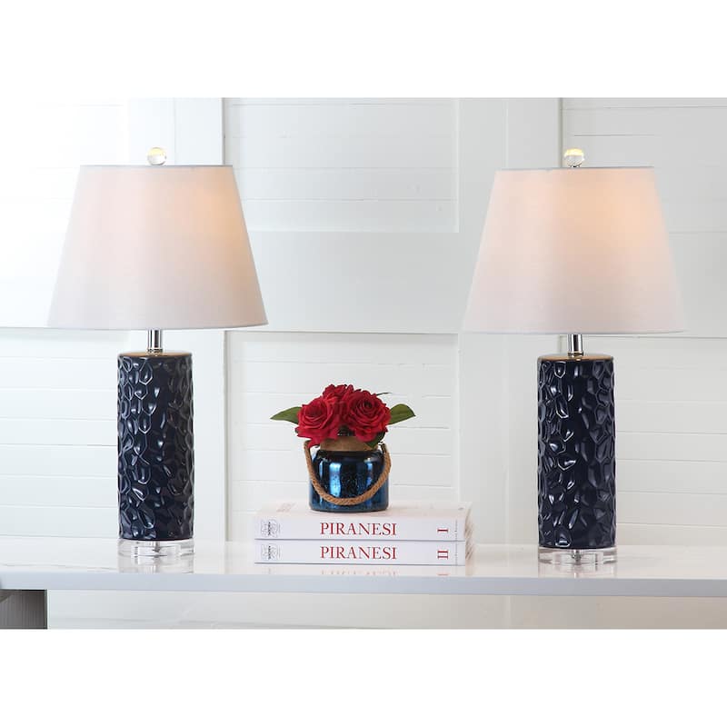 SAFAVIEH Lighting Christen 24-inch Grey Table Lamp (Set of 2) - 13"x13"x23.5" - 13Wx13Dx24H