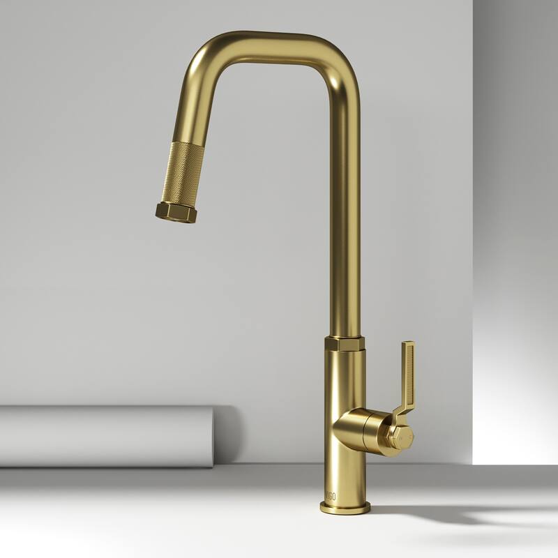 VIGO Hart Angular 18" H Single Handle Pull-Down Kitchen Faucet