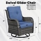 preview thumbnail 60 of 82, Gymojoy 3-Piece Rattan Wicker Rocking Swivel Chair Set with Table