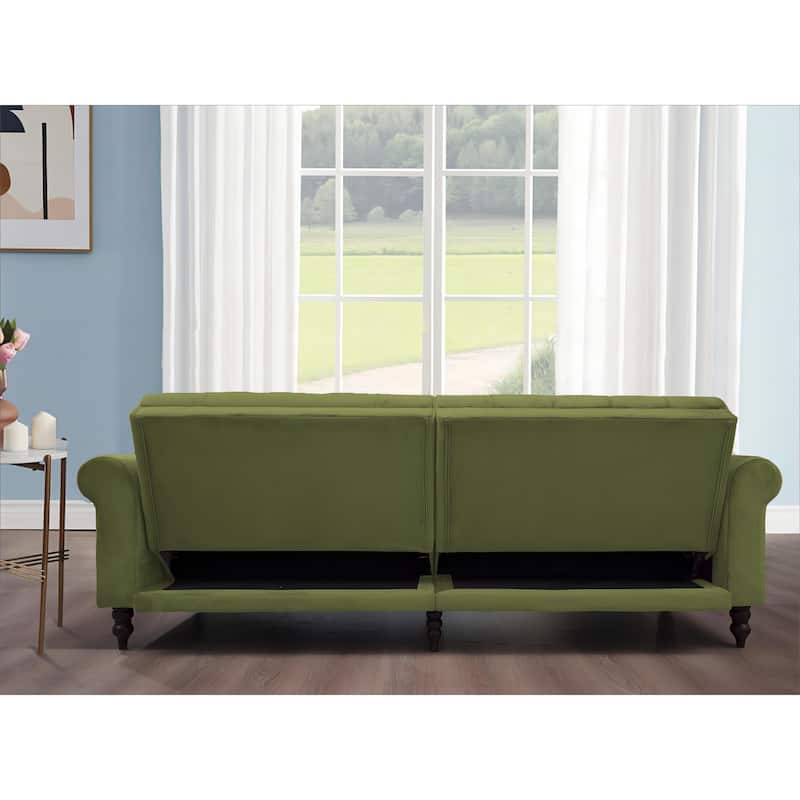 87.8'' Convertible Velvet Sofa Bed Sleeper Futon