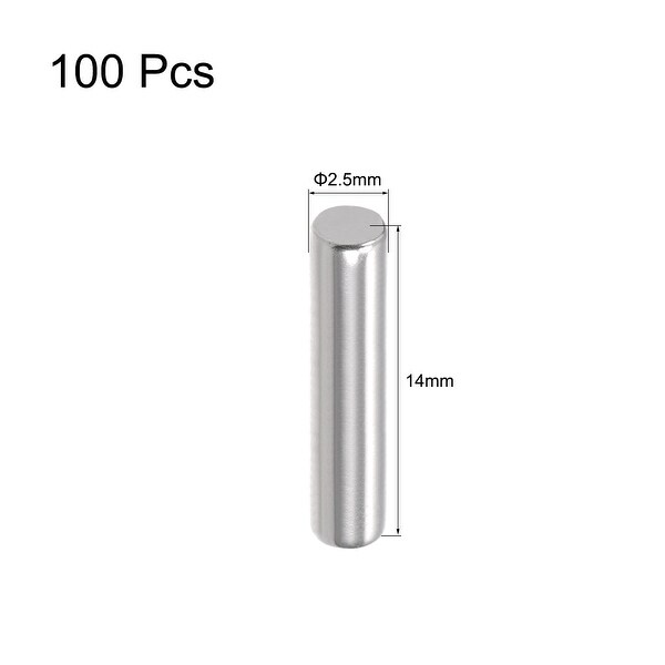 100Pcs 2.5mm x 16mm Dowel Pin 304 Stainless Steel Shelf Support Pin Fasten 