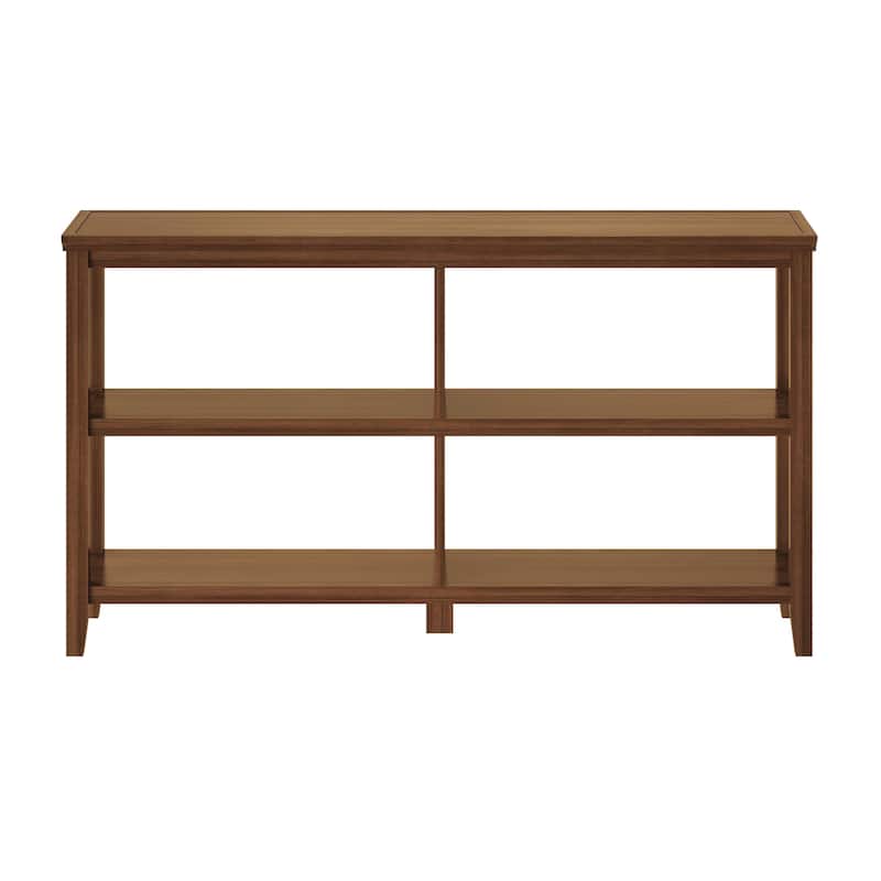 Edenton Wide Low 54"W Bookcase with 2 Shelves, Walnut