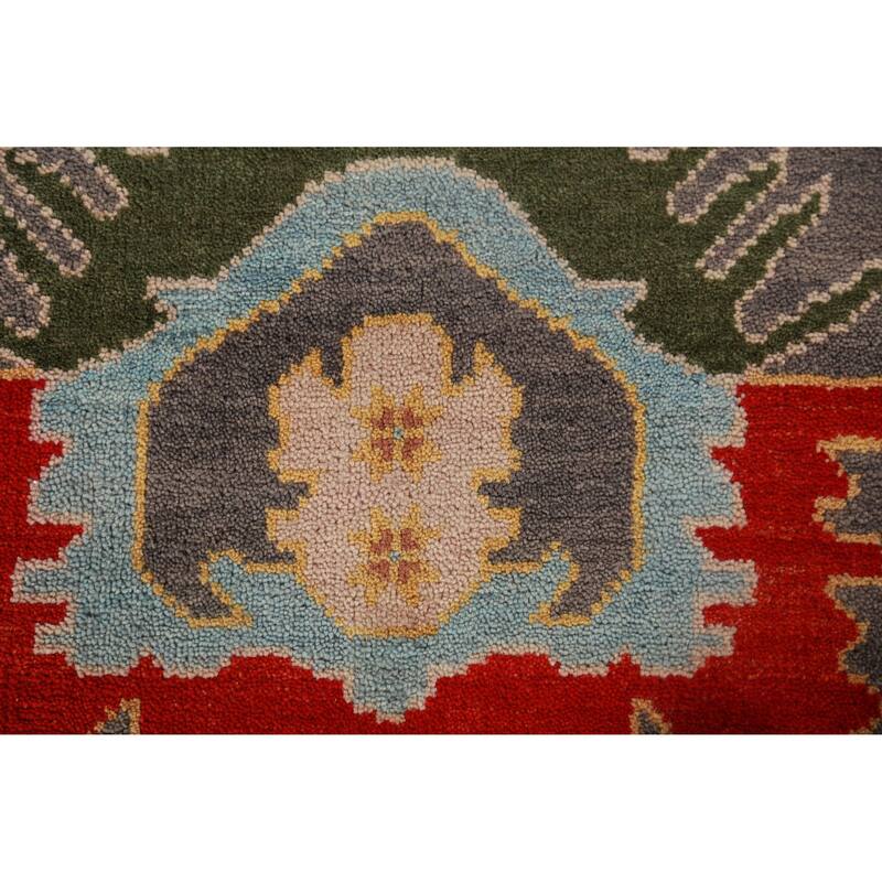 Floral Gray Oushak Oriental Area Rug Handmade Wool Carpet - 9'1" x 12'2"