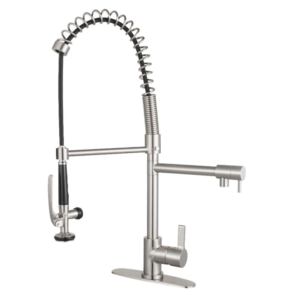 Continental Single-Handle Pre-Rinse Kitchen Faucet in Brushed Nickel