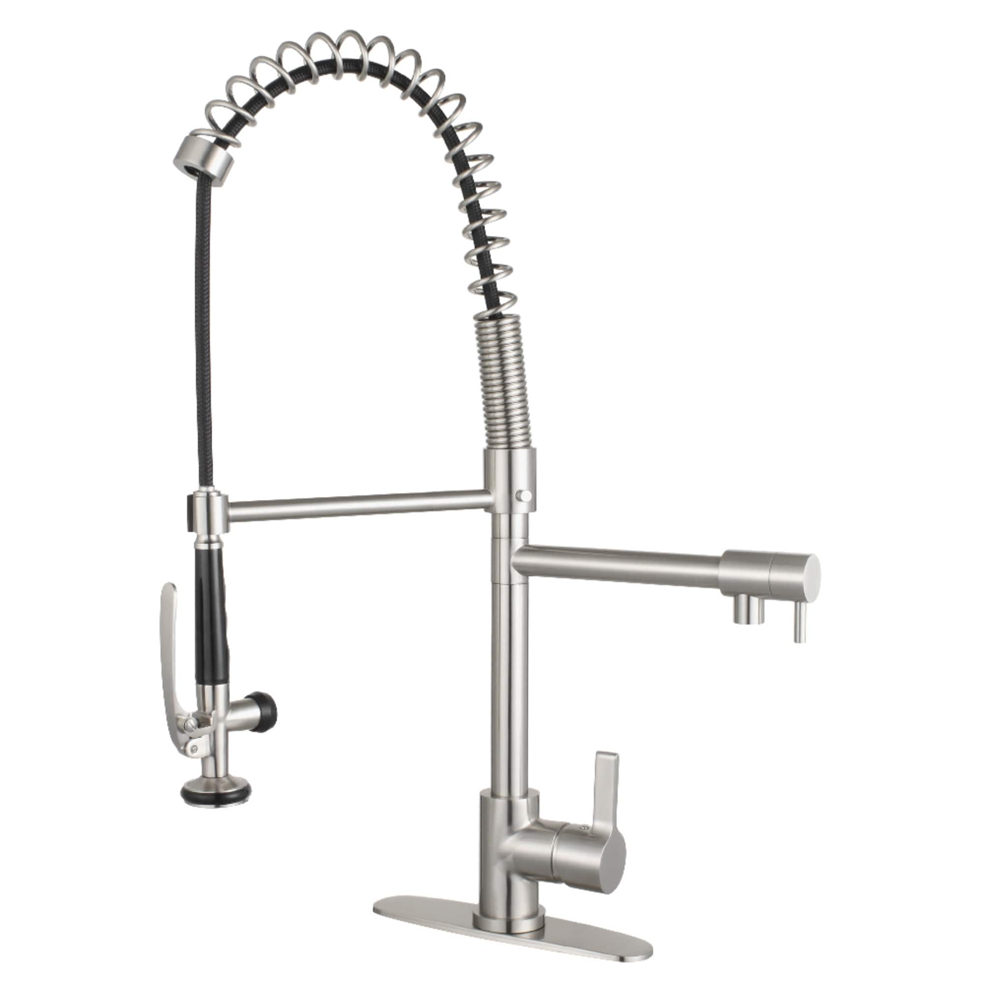 Continental Single-Handle Pre-Rinse Kitchen Faucet in Brushed Nickel