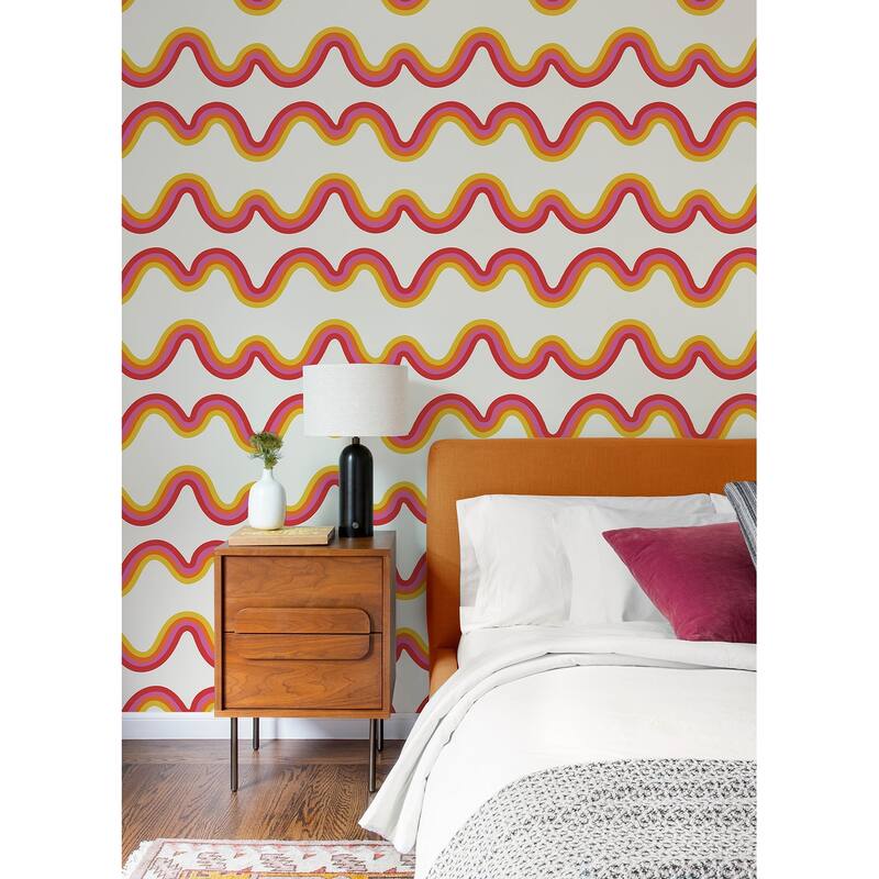 Very Gay Paint Beverly Slopes Pink Peel and Stick Wallpaper