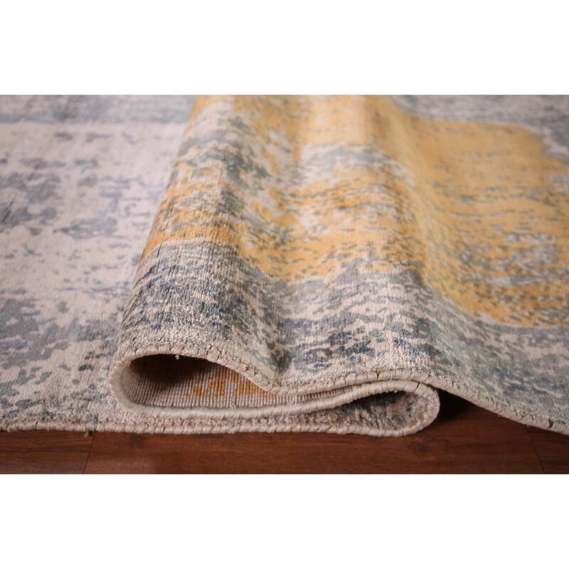 Contemporary Abstract Indian Area Rug Handmade Wool Carpet - 8'0" X 9'8"