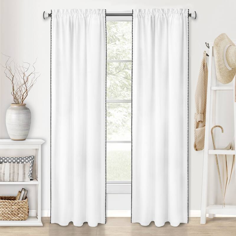 Kendal Rod Pocket Window Curtain Panel - 52" W x 63" L - White