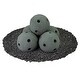 preview thumbnail 100 of 121, Ceramic Fire Balls for Indoor/ Outdoor Fire Pits or Fireplaces 6 Inch - Slate Green, Hollow