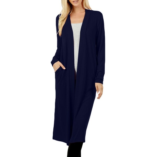 long navy cardigan with pockets