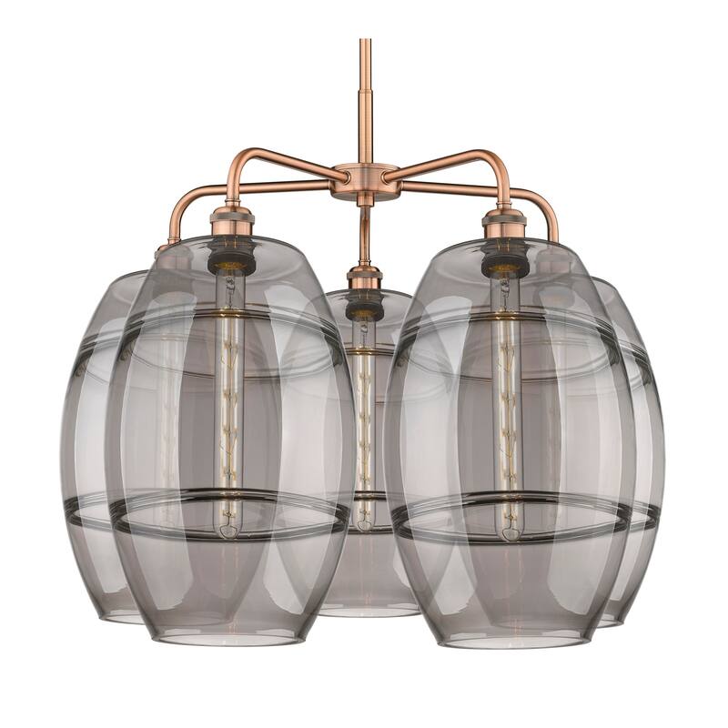 Innovations Lighting 516-5CR-24-28 Vaz Chandelier Vaz 5 Light 28" Wide - Antique Copper / Smoked
