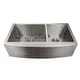 preview thumbnail 2 of 9, ZLINE 36" Courchevel Farmhouse Apron Mount Double Bowl Scratch Resistant Stainless Steel Kitchen Sink with Bottom Grid