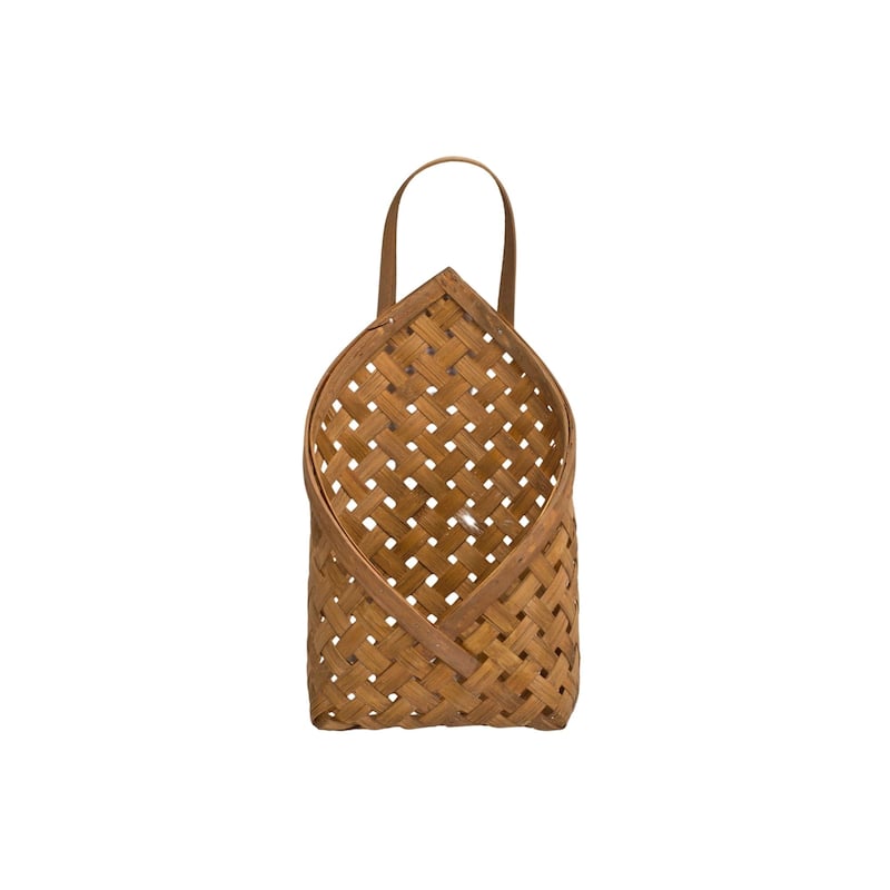 Woven Bamboo Basket Wall Pockets - 19" - Set of 2