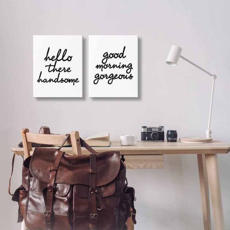 Stupell Handsome & Gorgeous Greetings Canvas Wall Art design by House of Lulu